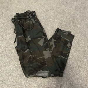 Camo ripped joggers